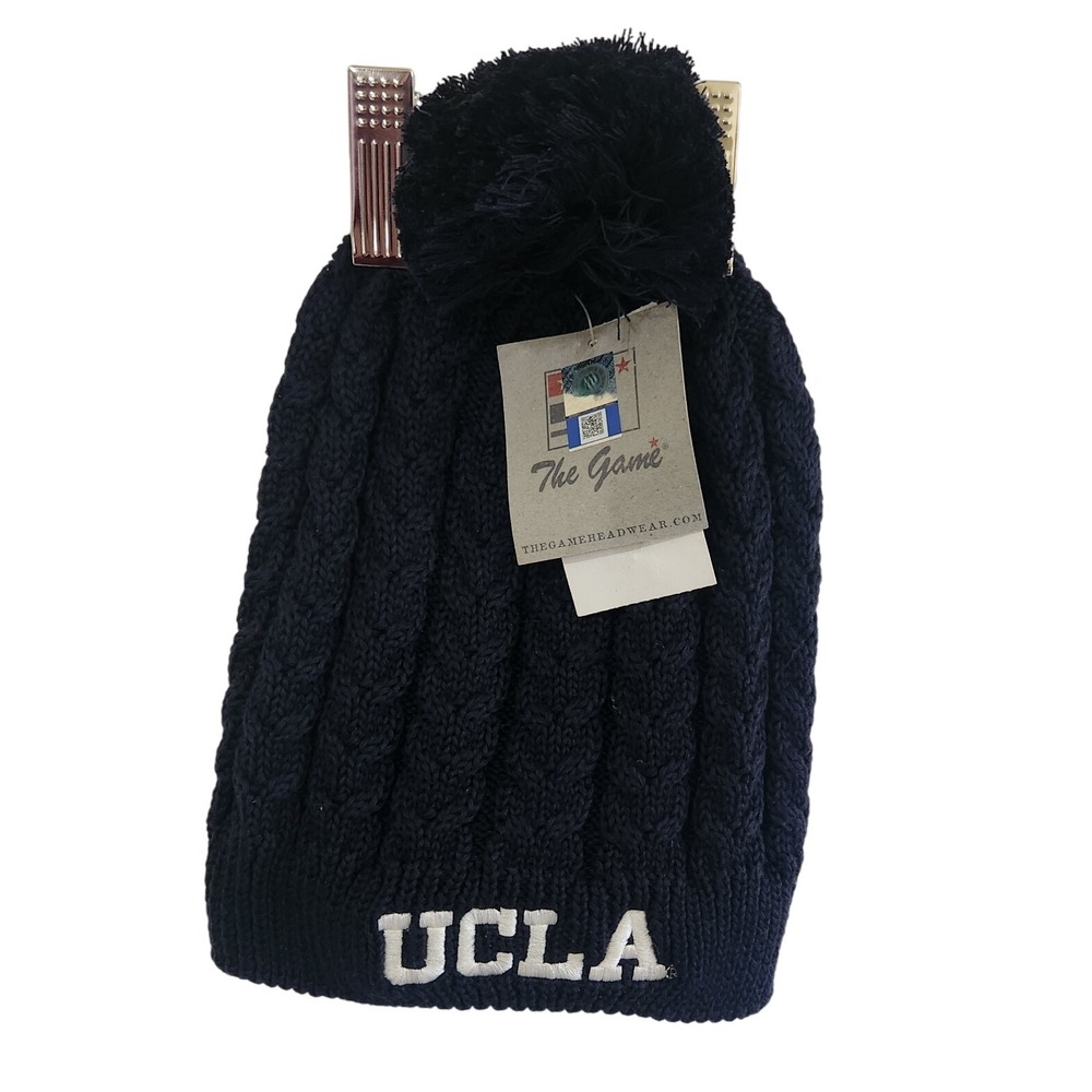 Ucla Navy Blue Pom Pom "The Game" school pride beanie NWT‎